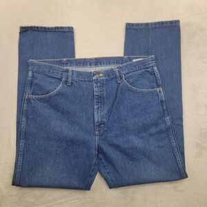 Rustler Jeans Men 38x32 Blue Denim Pants Straight Classic Vintage Cotton 87619PW